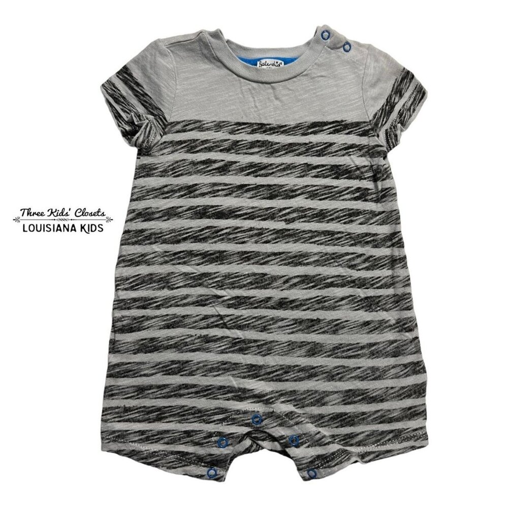 Splendid 6/9m Grey Striped Romper